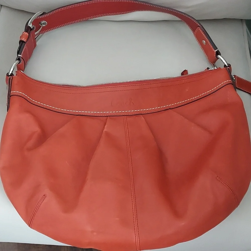 Coach burnt orange leather bag/purse - Picture 1 of 9